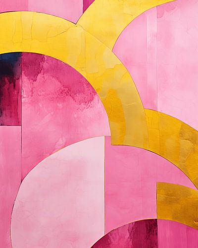 Modern und abstrakt in Rosa und Gold