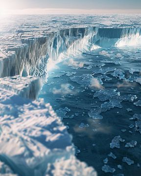 Arctisch zeegezicht van fernlichtsicht