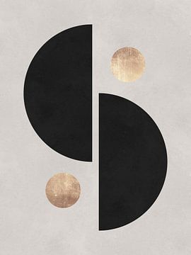 Zwart met gouden geometrie 5 van Vitor Costa