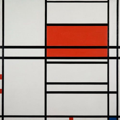Compositie van rood en wit; Nom 1,Compositie nr. 4 met rood en blauw, Piet Mondriaan