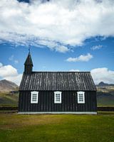 Iconic black church (Búðakirkja) in Iceland