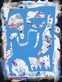 Chaos white large abstract 02 by Little Dean