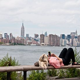 Lazy New York Skyline van Jacintha Van beveren