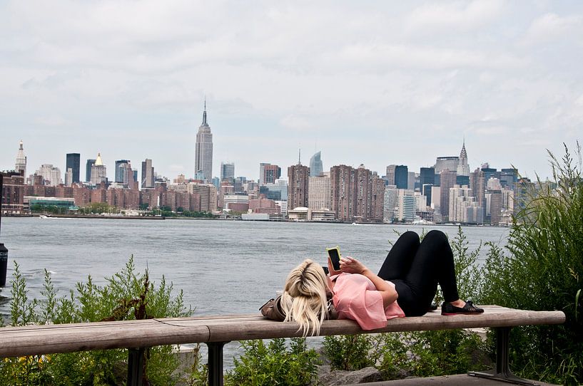 Lazy New York Skyline van Jacintha Van beveren