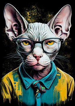 hipster kat Ziggy #kat van JBJart Justyna Jaszke