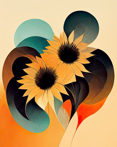 Sunflowers abstract by Bert Nijholt