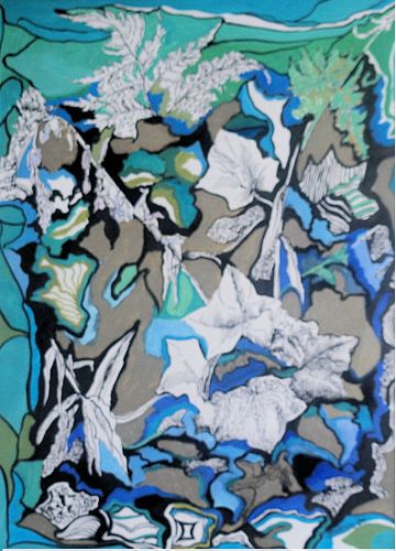 Whispers of Nature - Abstract Leaves Composition ________________________________________