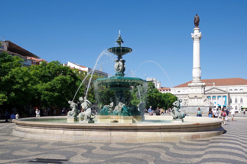 Het Praça de D. Pedro IV in Lissabon van Berthold Werner