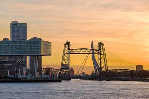 The Hef and Erasmus Bridge during sunset by Mark De Rooij