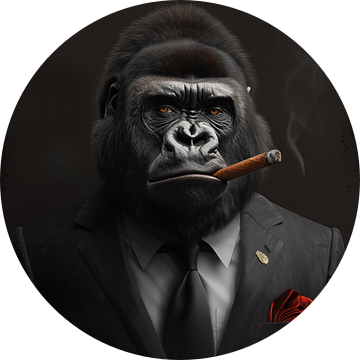 Gorilla met een sigaar van TheXclusive Art