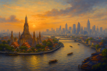 Bangkok, Thailand schilderij.