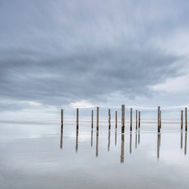 Poles at the beach of Schiermonnikoog  by Sigrid Westerbaan