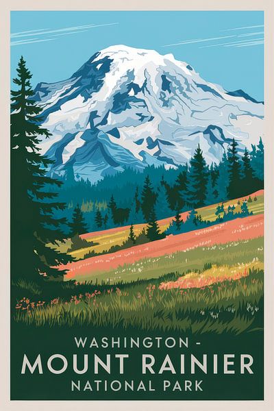 Washington Vintage Reisposter van Poster Art Shop