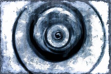 Zen Cirkels Blauw Grijs van Mad Dog Art