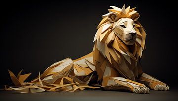 Origami leeuw panorama van TheXclusive Art