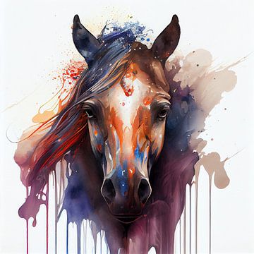 Cheval aquarelle #1 sur Chromatic Fusion Studio