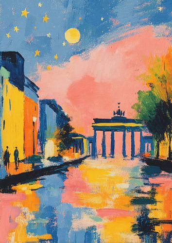 Berlijn Brandenburger Tor zomernacht