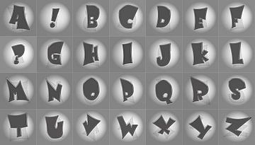 Alphabet No.4 monochrome sur Leopold Brix