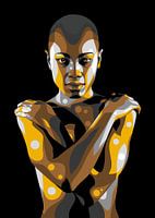 Zwart meisje model Perfecte pose