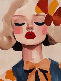 Buntes modernes und abstraktes Porträt von Carla Van Iersel