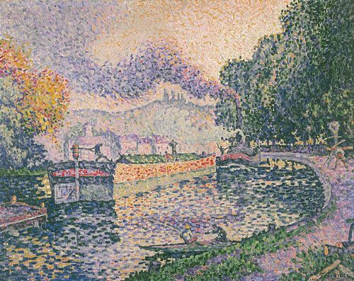 De sleepboot, kanaal in Samois, Paul Signac
