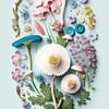 Mushrooms and flowers collage | Art 4 by Digitale Schilderijen
