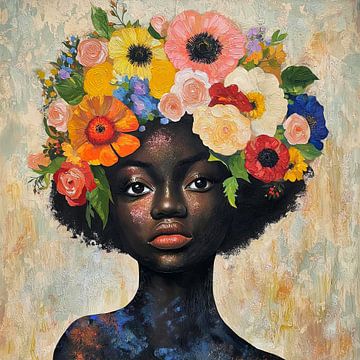 Vrouw met bloemen van ARTemberaubend