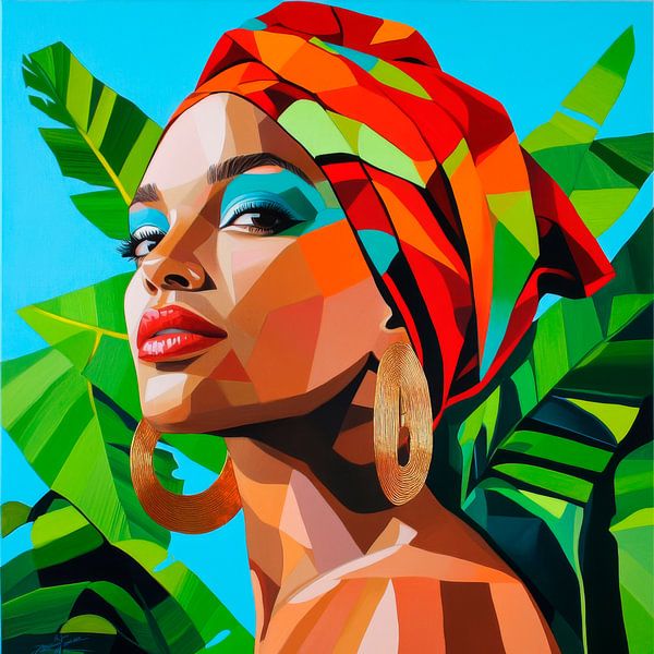 Beauté colorée dans une ambiance tropicale par Poster Art Shop