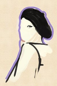 Fashionista - Portrait d'une femme, dessin au trait sur MadameRuiz