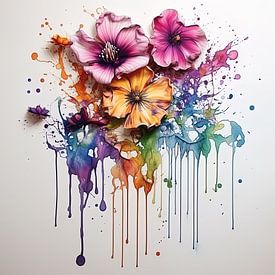 Aquarelle de fleurs sur Rene Ladenius Digital Art