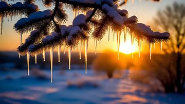 Dernière lumière dans la vallée de l'hiver