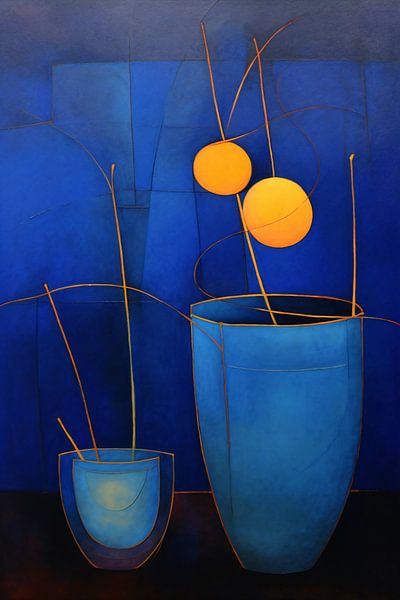 Minimalistische bloemenvaas stilleven van Art & Soul Creations