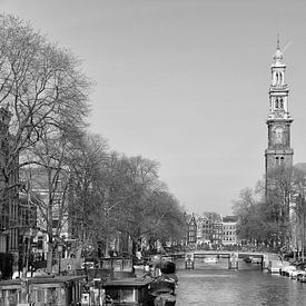 Prinsengracht en de Westerkerk in Amsterdam van Barbara Brolsma