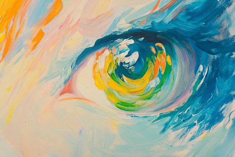 Colourful eye in abstract painting by Poster Art Shop