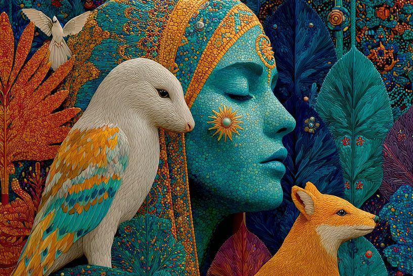 spirituelles Leben mit Frauenporträt von Egon Zitter