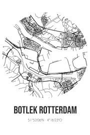 Botlek Rotterdam (Süd-Holland) | Karte | Schwarz-Weiß von Ortsdrucke