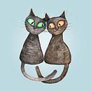 Liebevollen Katzen. von Bianca Wisseloo Miniaturansicht
