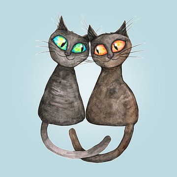 Two cats in love by Bianca Wisseloo