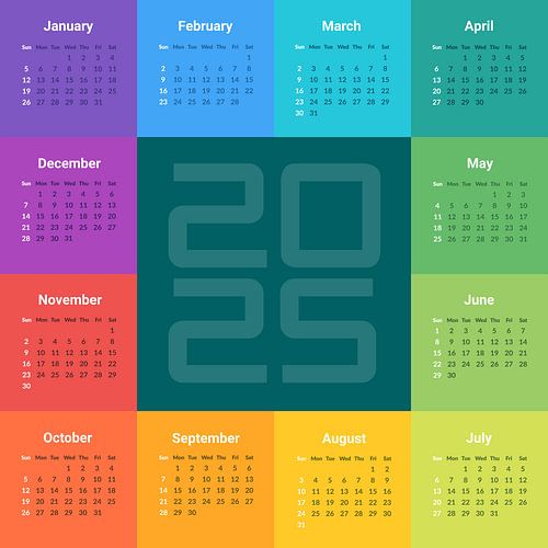 Englischer Kalender 2025