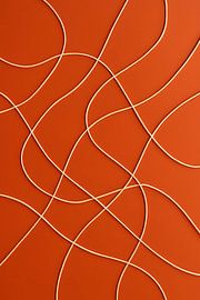 Modern Playful lines in modern relief in deep terracotta by STUDIO ARTSY