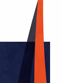 Hedendaagse minimalistische, geometrische abstracte kunst, levendige tinten, kleurrijk van Online Arts