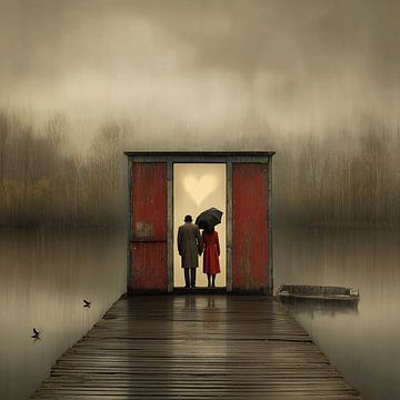 La porte de l'amour sur le lac sur Karina Brouwer
