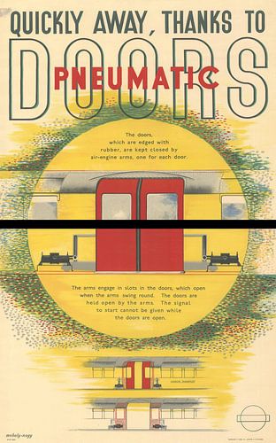 Poster voor deuren trein, Laszlo Moholy-Nagy, 1937