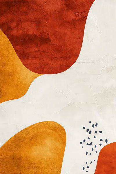 Levendige abstracte digitale kunst in boho en japandi style van Digitale Schilderijen