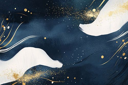 Abstract blauw en goud ontwerp