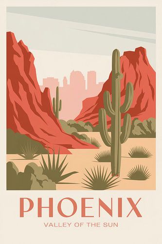 Phoenix, Arizona Vintage Reisposter