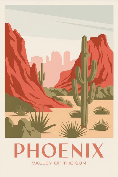 Phoenix, Arizona Vintage Travel Poster by Poster Art Shop
