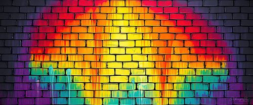 La poésie de la couleur sur un mur : du centre lumineux à la profondeur silencieuse d'un arc-en-ciel