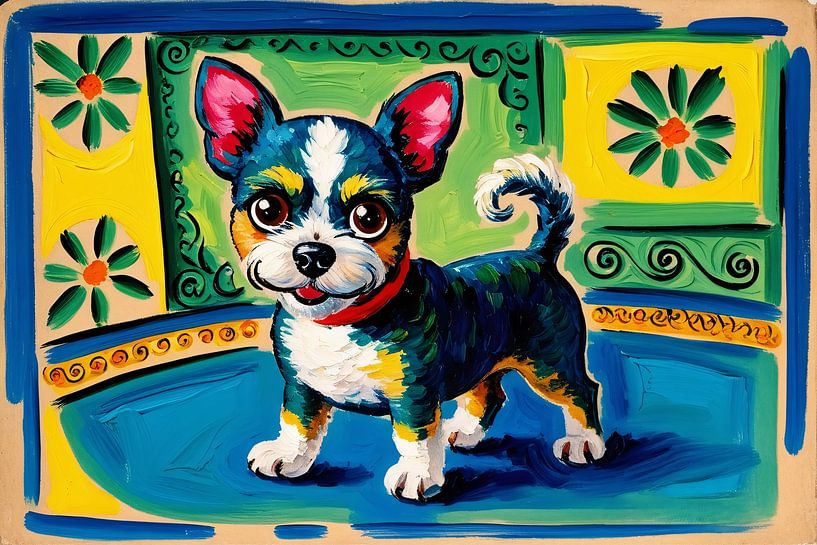 Buntes Pop-Art-Hundebild von Art & Soul Creations