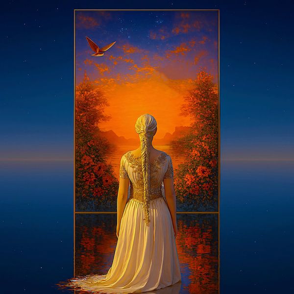 Flüstern jenseits des Spiegels - Poetische Schönheit von A.D. Digital ART